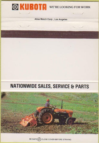 Matchbook Cover - Kubota Tractors BLANK 40 Strike