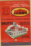 Matchbook Cover - Drott Tractors Milwaukee Rice Lake Iron River MI 40 Strike