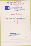 Matchbook Cover - Dwyer Kitchens Dickey Houston TX 40 Strike