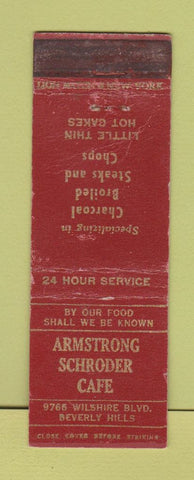 Matchbook Cover - Armstrong Schroder Cafe Beverly Hills CA WORN