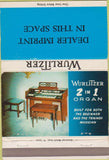 Matchbook Cover - Wurlitzer Organs DEALER IMPRINT 40 Strike