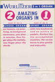 Matchbook Cover - Wurlitzer Organs DEALER IMPRINT 40 Strike