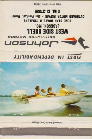Matchbook Cover - Johnson Boat Motors Jackson MO 40 Strike