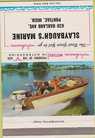 Matchbook Cover - Johnson Boat Motors Pontiac MI 40 Strike