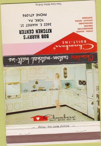 Matchbook Cover - Chambers Kitchens York PA girlie 40 Strike