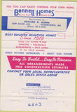 Matchbook Cover - Bennett Homes Hagerstown MD girlie 40 Strike