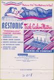 Matchbook Cover - Restonic Matresses Independence MO girlie 40 Strike
