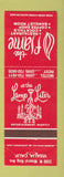 Matchbook Cover - The Flame Restaurant Visalia CA