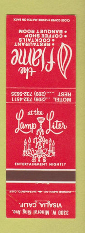 Matchbook Cover - The Flame Restaurant Visalia CA