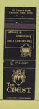 Matchbook Cover - The Crest Restaurant Waltham MA