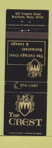 Matchbook Cover - The Crest Restaurant Waltham MA