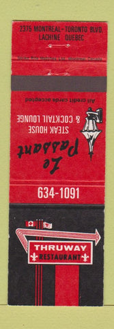 Matchbook Cover - Thruway Restaurant Lachine QC