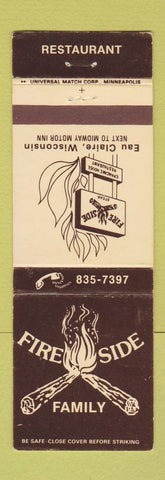 Matchbook Cover - Fireside Family Restaurant Eau Claire WI