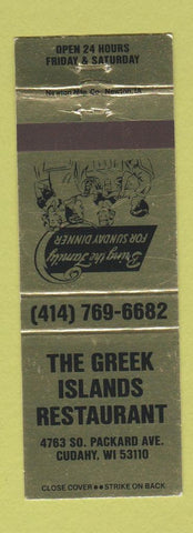 Matchbook Cover - Greek Islands Restaurant Cudahy WI