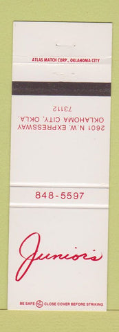 Matchbook Cover - Junior's Oklahoma City OK