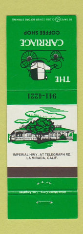 Matchbook Cover - The Carriage Coffee Shop La Mirada CA