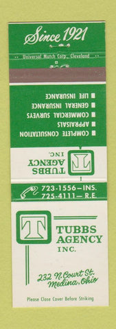 Matchbook Cover - Tubbs Insurance Medina OH