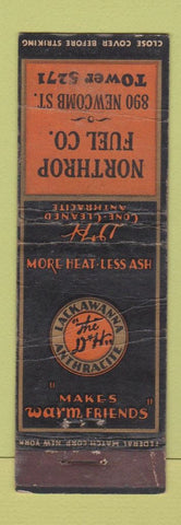 Matchbook Cover - D&H Coal Northrop FEDERAL LONG WORN