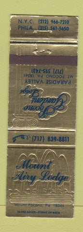 Matchbook Cover - Mount Airy Lodge Mount Pocono PA
