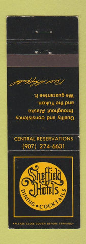 Matchbook Cover - sheffield Hotels  Anchorage Juneau Kenai Kodiak Sitka AK