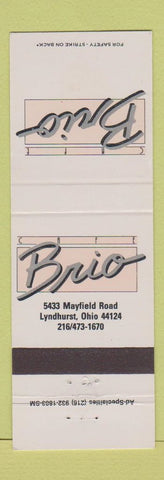Matchbook Cover - Brio Lyndhurst OH