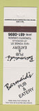 Matchbook Cover - Barmaid's Pub Eatery Toronto ON