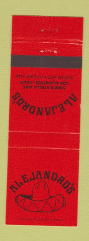 Matchbook Cover - Alejandro's Los Alamitos CA Mexican