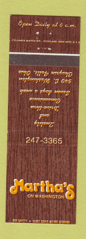 Matchbook Cover - Martha's of Washington Chagrin Falls OH