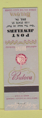 Matchbook Cover - Bulova Watches Post Jewelers Erie PA