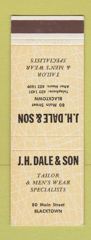 Matchbook Cover - JH Dale and Son Blacktown Australia men's clothes SAMPLE