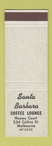 Matchbook Cover - Santa Barbara Coffee Lounge Melbourne Australia SAMPLE