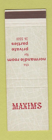Matchbook Cover - Maxim's Australia SAMPLE