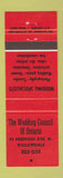 Matchbook Cover - Wedding Council of Ontario Willowdale ON
