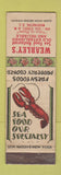 Matchbook Cover - Wearley's Seafood Washington DC WEAR