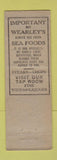 Matchbook Cover - Wearley's Seafood Washington DC WEAR