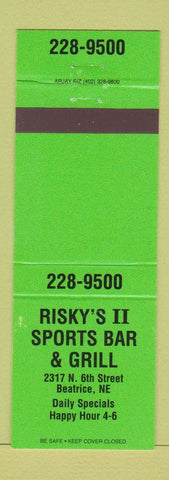 Matchbook Cover - Risky's II Sports Bar Grill Beatrice NE