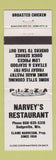 Matchbook Cover - Narvey's Restaurant Dodgeville WI Pizza