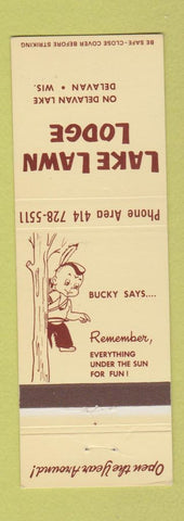 Matchbook Cover - Lake Lawn Lodge Delavan WI Indian