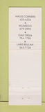 Matchbook Cover - Cliffords Hales Corners Muskego Oak Creek Lake Beulah WI