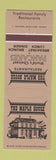 Matchbook Cover - Maple House Pancakes Birmingham Troy Southfield Rochester MI