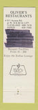 Matchbook Cover - Oliver's Restaurant Cleveland Akron OH WEAR
