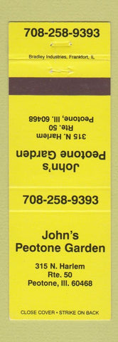 Matchbook Cover - John's Peotone Garden IL