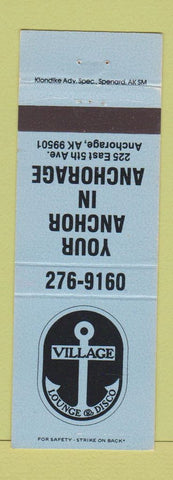 Matchbook Cover - Village Lounge Disco Anchorage AK
