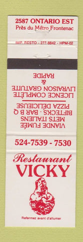 Matchbook Cover - Restaurant Vicky QC?
