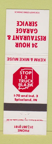 Matchbook Cover - Stop 3 Truck Plaza Spiceland IN