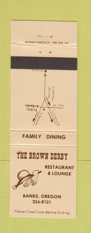 Matchbook Cover - Brown Derby Restaurant Banks OR