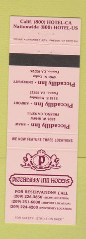 Matchbook Cover - Piccadilly Inn Fresno CA