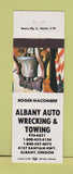 Matchbook Cover - Albany Auto Wrecking Towing Albany OR