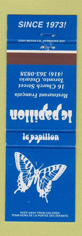 Matchbook Cover - Le Papillon Toronto ON butterfly