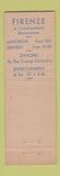 Matchbook Cover - Firenze Restaurant New York City